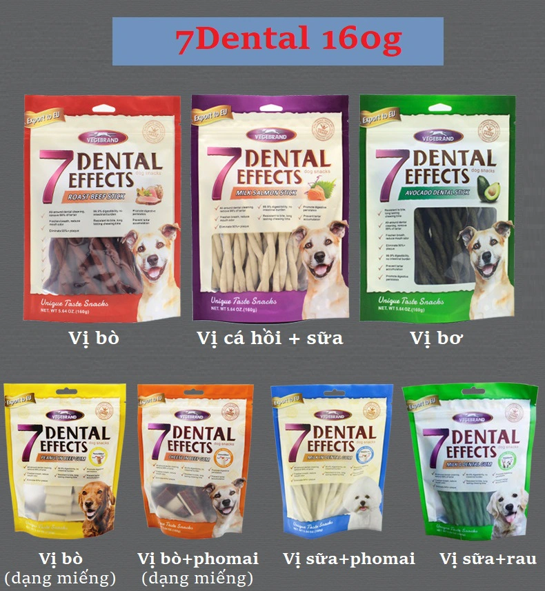 Xương Gặm Sạch Răng Cho Chó 7 Dental Effect 160g Nhiều Vị Hỗ Trợ Vệ Sinh Răng Miệng - Ảnh 2