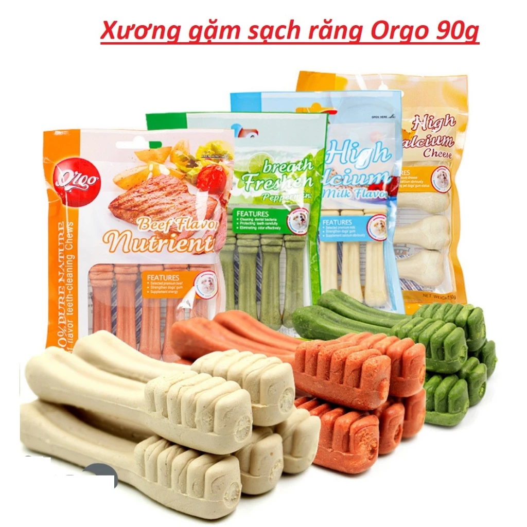 Xương gặm Orgo làm sạch răng, thơm miệng cho chó 90g (Gói 6 chiếc) - Ảnh 2
