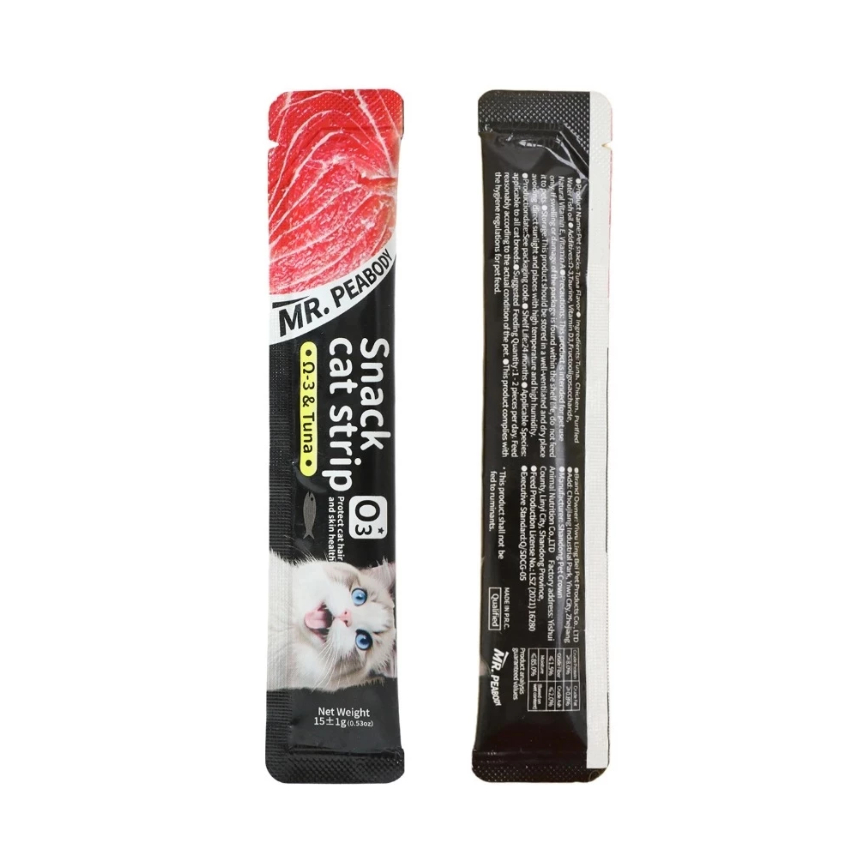 Súp Thưởng cho mèo Snack Cat Strip Mr.PeaBody mượt lông, bổ sung dinh dưỡng tăng cân cho thú cưng 15g (10-50 thanh) - Ảnh 3