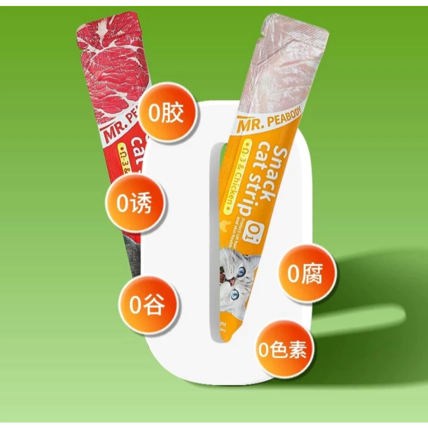 Súp Thưởng cho mèo Snack Cat Strip Mr.PeaBody mượt lông, bổ sung dinh dưỡng tăng cân cho thú cưng 15g (10-50 thanh) - Ảnh 2