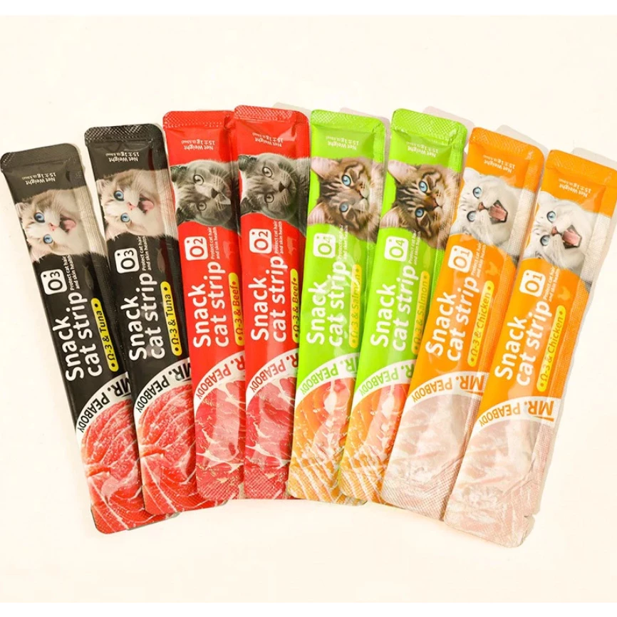 Súp Thưởng cho mèo Snack Cat Strip Mr.PeaBody mượt lông, bổ sung dinh dưỡng tăng cân cho thú cưng 15g (10-50 thanh) - Ảnh 6