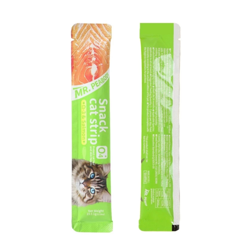 Súp Thưởng cho mèo Snack Cat Strip Mr.PeaBody mượt lông, bổ sung dinh dưỡng tăng cân cho thú cưng 15g (10-50 thanh) - Ảnh 4