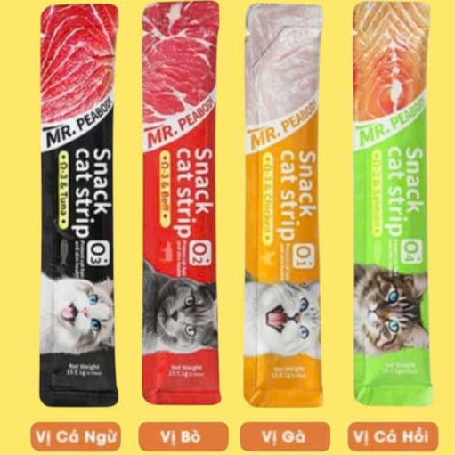 Súp Thưởng cho mèo Snack Cat Strip Mr.PeaBody mượt lông, bổ sung dinh dưỡng tăng cân cho thú cưng 15g (10-50 thanh) - Ảnh 5