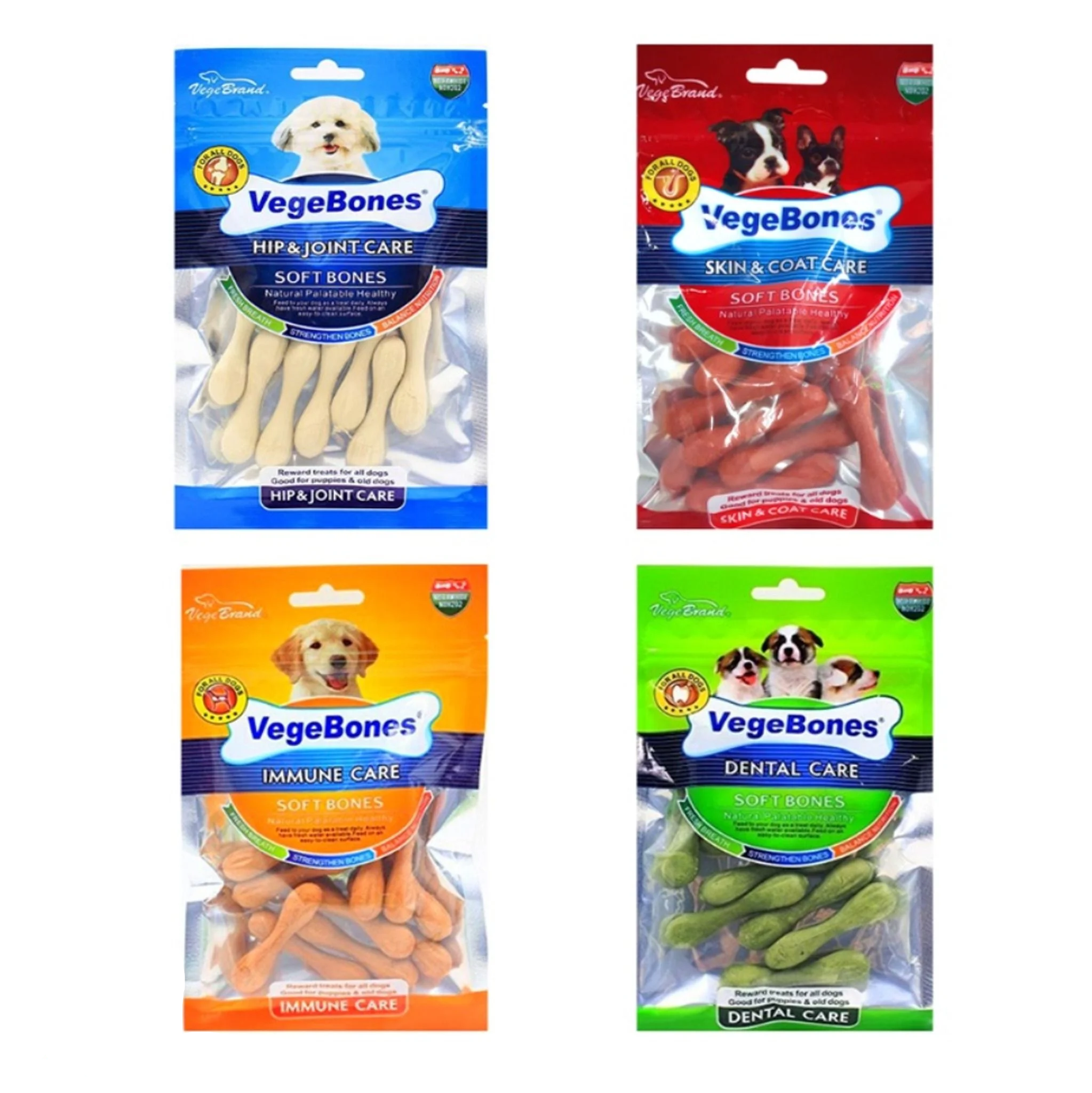 Xương gặm Vegebones làm sạch răng, mượt lông, bổ sung canxi cho chó (Gói 60g)